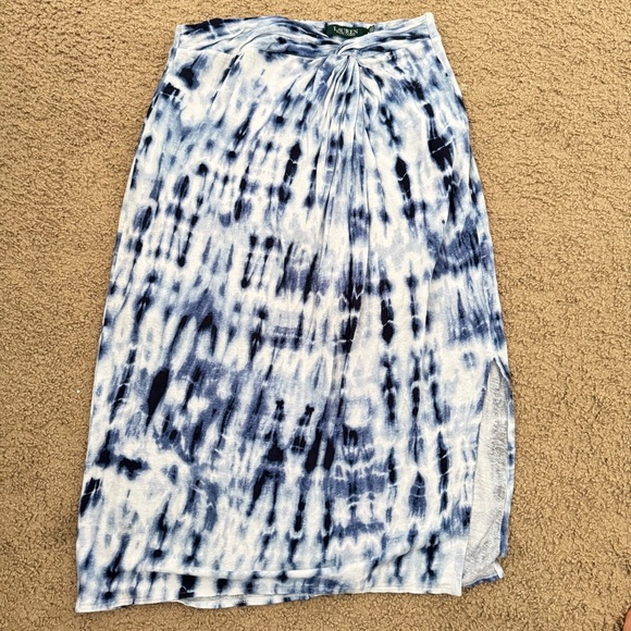 Lauren Ralph Lauren Blue Tie Dye Skirt Size M - Picture 2 of 11